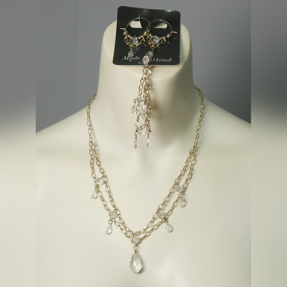 Golden chain choker/short necklace Set